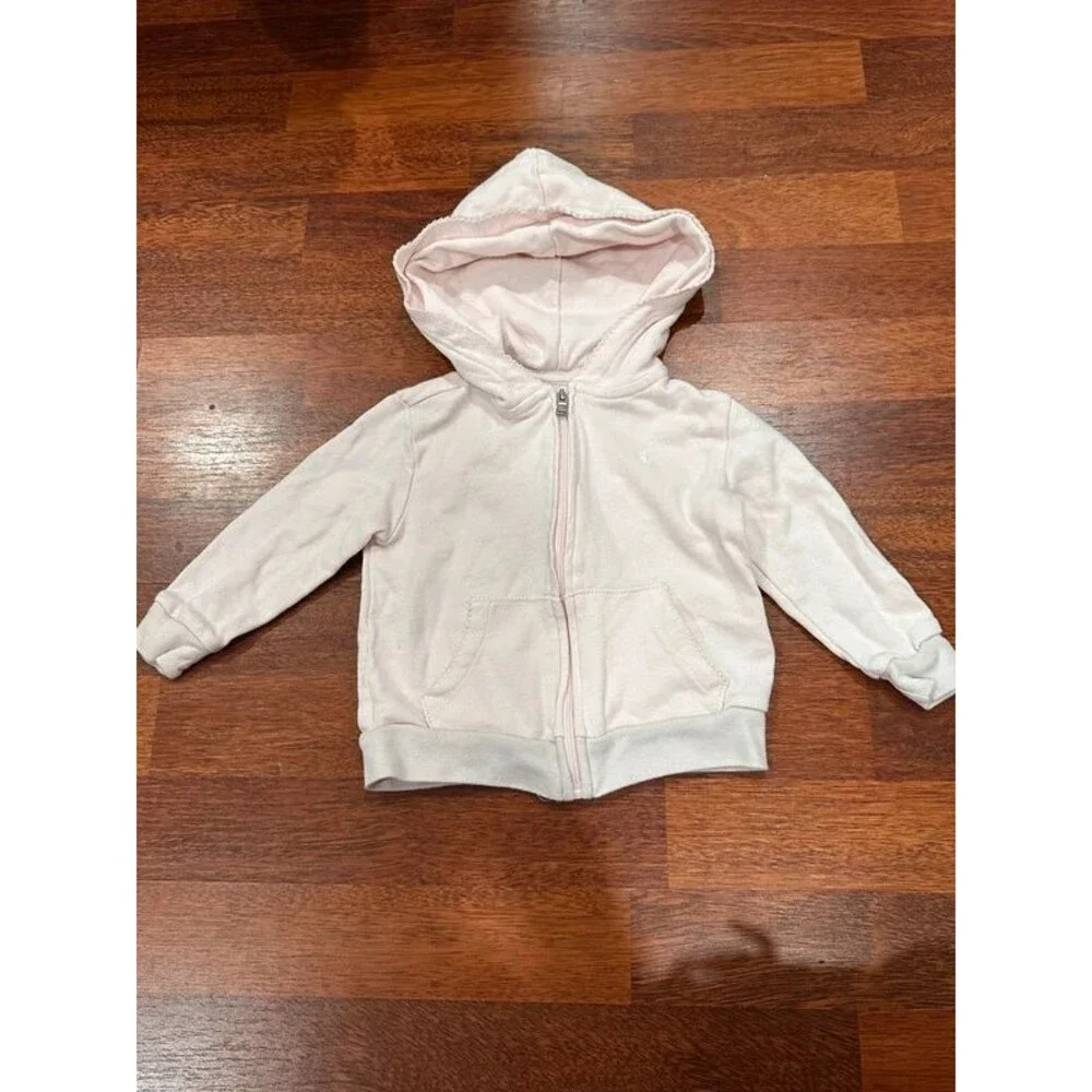 Ralph Lauren baby girl rose zip up hoodie